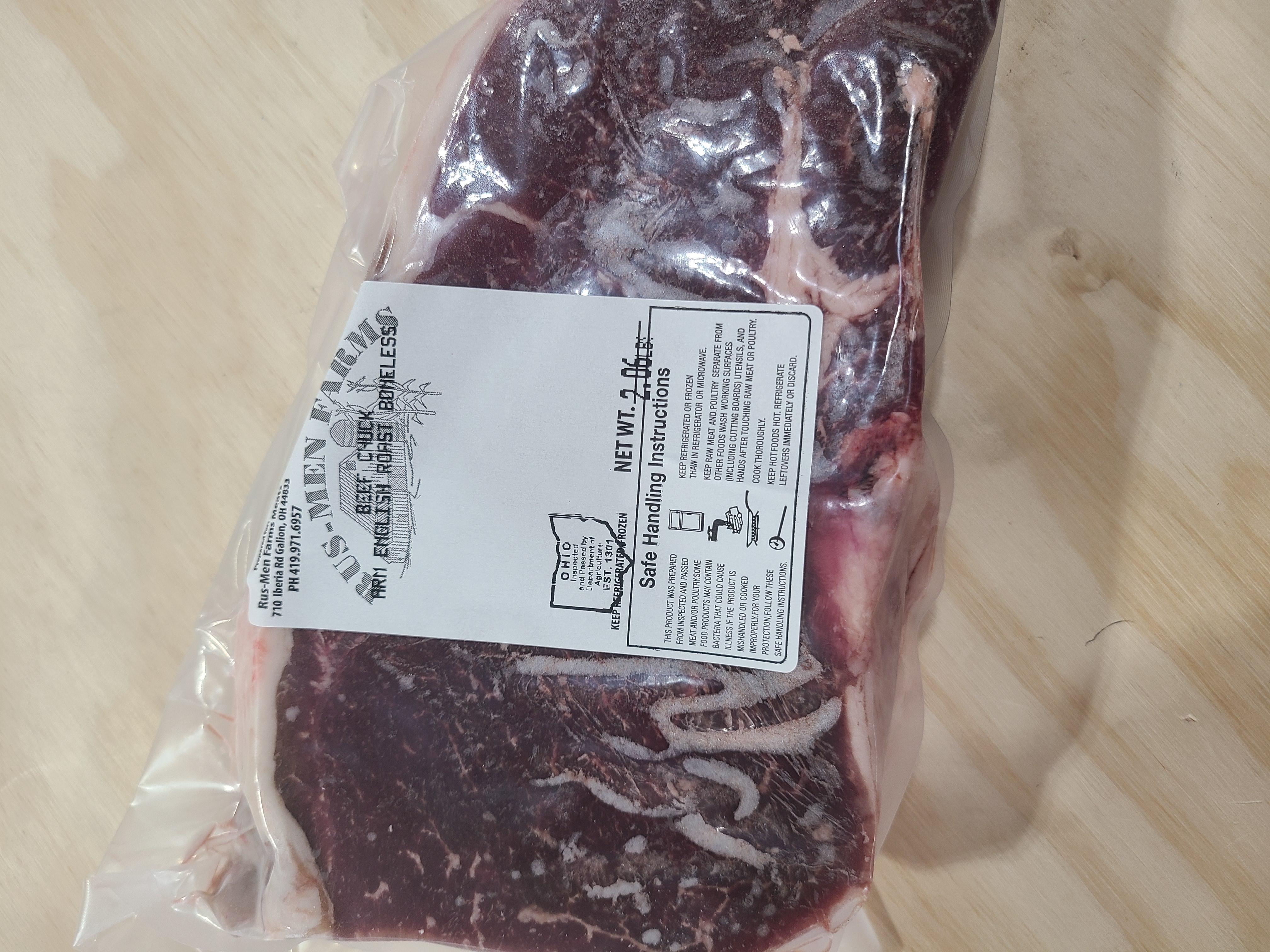 Beef Chuck Arm English Roast
