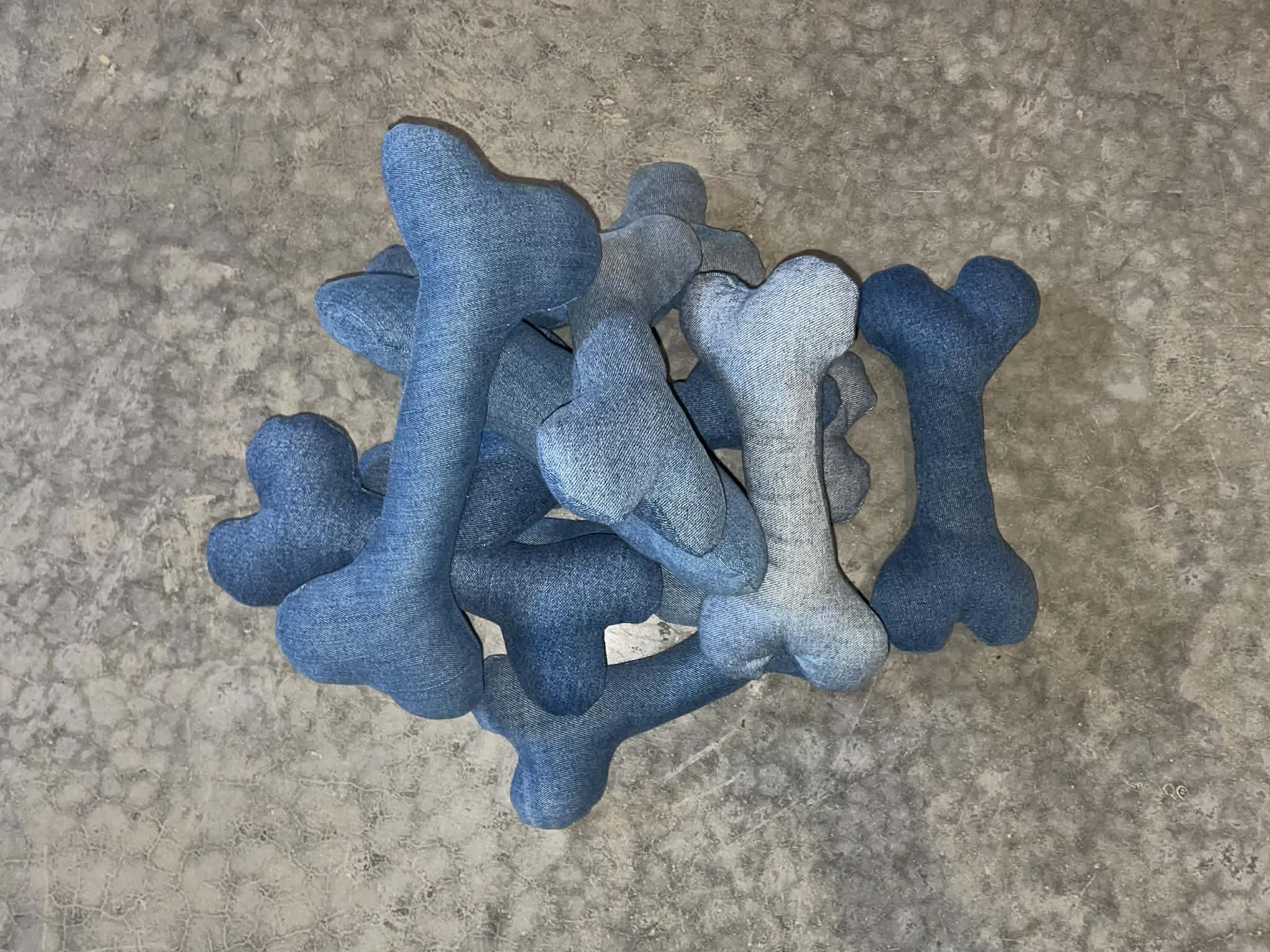 Denim Dog Bone Toy