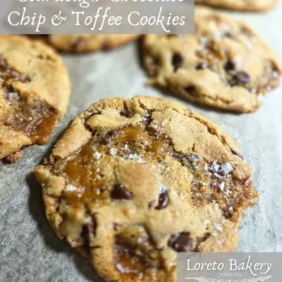 Organic Sourdough Chocolate Chip & Toffee Cookies
