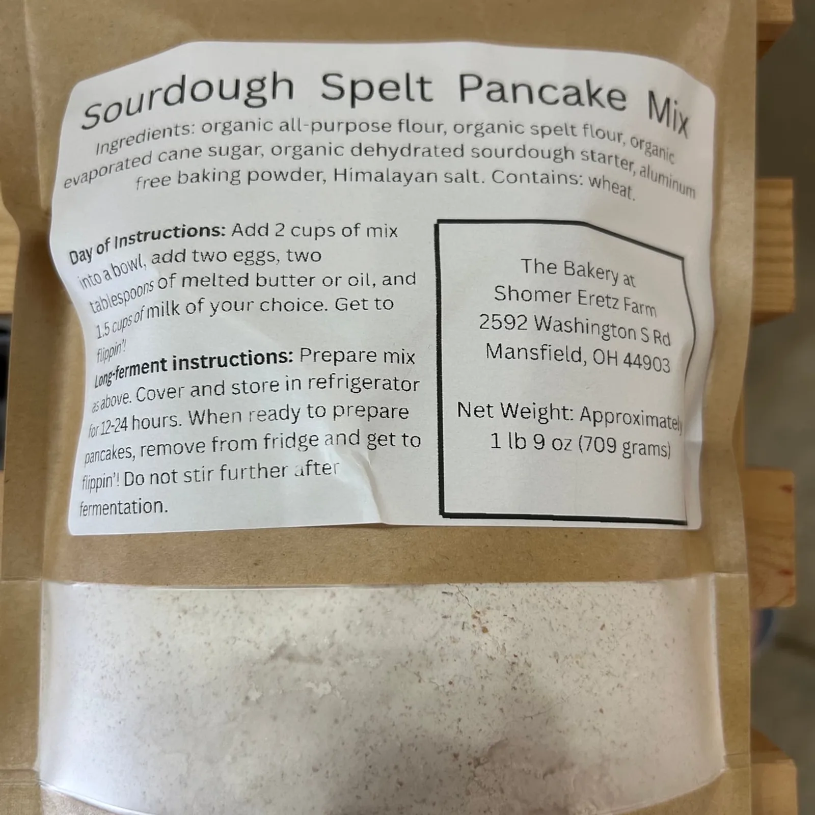 Sourdough Spelt Pancake Mix, Organic